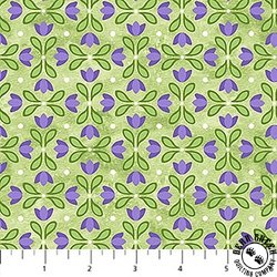 Northcott Tulip Garden Geo Green/Multi