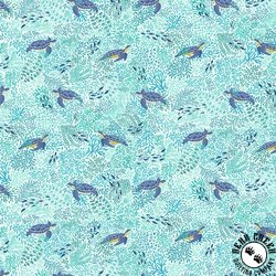 Andover Fabrics Deep Blue Sea Turtles White Andover Fabrics Deep Blue Sea Turtles White