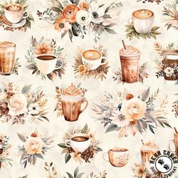 Riley Blake Designs Coffee Time Main Cream Riley Blake Designs Coffee Time Main Cream