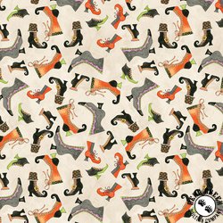 Riley Blake Designs Ghoul Friends Boots Toss Cream Riley Blake Designs Ghoul Friends Boots Toss Cream