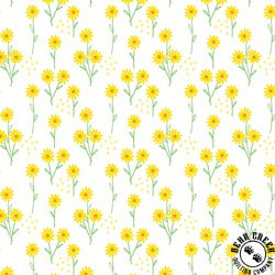 Benartex Delightful Daisies Field of Daisies White