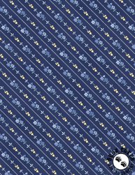 Wilmington Prints Morning Blooms Diagonal Stripe Navy Wilmington Prints Morning Blooms Diagonal Stripe Navy