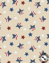 Wilmington Prints Stars of Valor Star Toss Cream