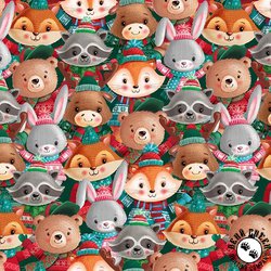 Studio E Fabrics Snow Angels Animal Crowd Multi