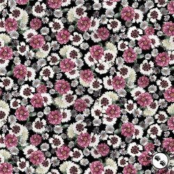 P&B Textiles Moon Flower Packed Flowers Black P&B Textiles Moon Flower Packed Flowers Black