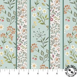 Northcott Woodland Heart Small Stripe Blue/Multi Northcott Woodland Heart Small Stripe Blue/Multi