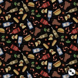 Clothworks Backyard BBQ Food Black Clothworks Backyard BBQ Food Black