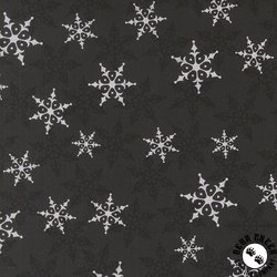Moda Winter Friends Falling Snow Charcoal Black Moda Winter Friends Falling Snow Charcoal Black
