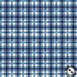P&B Textiles Love and Glory Plaid Ecru/Blue