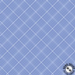 Benartex All About Daisies Tartan Plaid Periwinkle