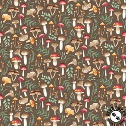 Studio E Fabrics Foliage and Fur Coats Mushroom Mix Brown