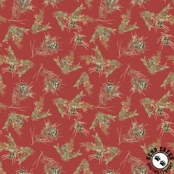 Riley Blake Designs Holiday Spirit Pinecones Red Riley Blake Designs Holiday Spirit Pinecones Red