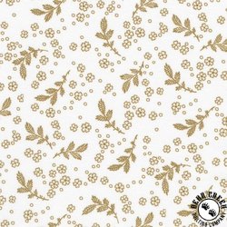 Robert Kaufman Fabrics Georgina Leaves Vintage White