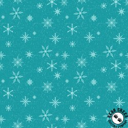 Clothworks Snow Drift Snowflakes Dark Turquoise