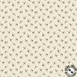 Marcus Fabrics Pint Sized Neutrals Digging Tools Black