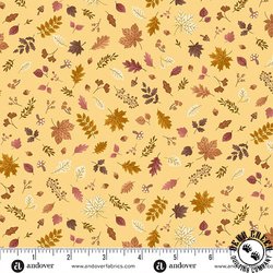 Andover Fabrics Hello Autumn Foliage Cascade Yellow