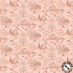 Andover Fabrics Heartland Little Toile Peachy