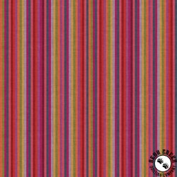 Clothworks Earth Song Stripe Red