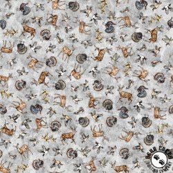 QT Fabrics Forest, Field and Stream Wildlife Toss Gray QT Fabrics Forest, Field and Stream Wildlife Toss Gray