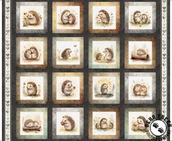 QT Fabrics HedgeHugs Hedgehog Picture Patches Charcoal QT Fabrics HedgeHugs Hedgehog Picture Patches Charcoal