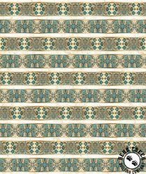 QT Fabrics Serenity Lotus Flower Decorative Stripes Multi QT Fabrics Serenity Lotus Flower Decorative Stripes Multi