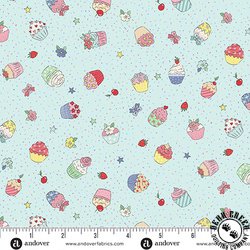 Andover Fabrics Afternoon Tea Cupcake Confetti Blue