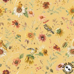 Riley Blake Designs Sunflower Whispers 108 Inch Wide Backing Fabric Prairie Yellow