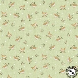 Benartex ABC's Bird and Sprig Green Benartex ABC's Bird and Sprig Green
