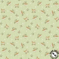 Benartex ABC's Bird and Sprig Green