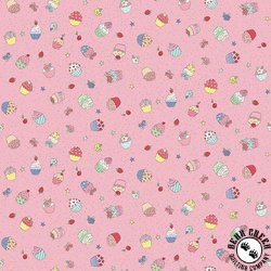 Andover Fabrics Afternoon Tea Cupcake Confetti Pink