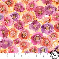 Northcott Dragonfly Dance Small Floral Pink/Orange