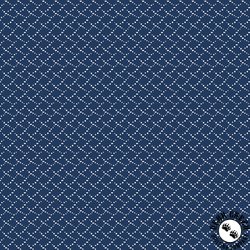 Benartex Classic Keepsakes in Blue Criss Cross Dots Navy Blue