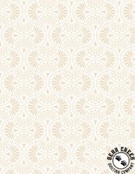 Wilmington Prints Peach Whispers Tiled Fans Cream