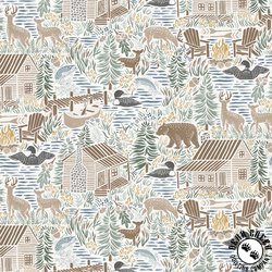 P&B Textiles Lakeside Days Scenic Lake Allover Cream P&B Textiles Lakeside Days Scenic Lake Allover Cream