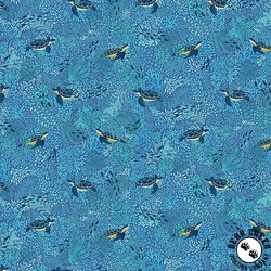 Andover Fabrics Deep Blue Sea Turtles Blue Andover Fabrics Deep Blue Sea Turtles Blue