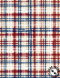 Wilmington Prints Stars of Valor Plaid All Over Cream