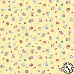 Andover Fabrics Afternoon Tea Cupcake Confetti Yellow Andover Fabrics Afternoon Tea Cupcake Confetti Yellow