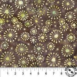 Northcott Banyan Batiks Dandelion Wishes Dandelions Walnut Brown