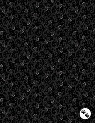 Wilmington Prints Crimson Majesty Dotty Filigree Black