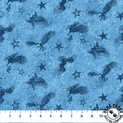 Northcott Stonehenge Stars and Stripes 13 Tonal Eagle Blue