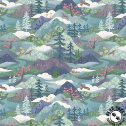 Clothworks Serenity Mountains Blue