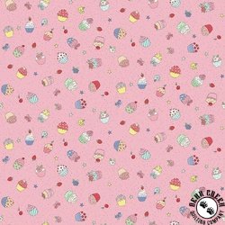 Andover Fabrics Afternoon Tea Cupcake Confetti Pink