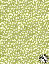 Wilmington Prints Patch of Sunshine Tiny Floral Dark Green