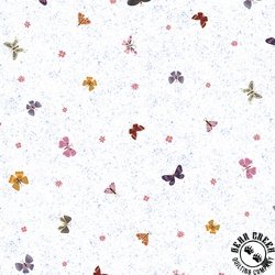 P&B Textiles Flutter Blooms Floral Butterfly Allover Multi