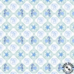 P&B Textiles Sea Whispers Set Sand Dollar Diamonds Blue/Green P&B Textiles Sea Whispers Set Sand Dollar Diamonds Blue/Green