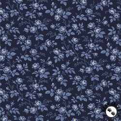 Windham Fabrics Jasper Blue Rose Hedge Indigo