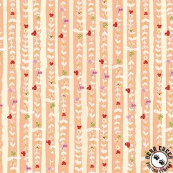 Benartex Follow Your Joy Hearts Stripe Medium Peach Benartex Follow Your Joy Hearts Stripe Medium Peach