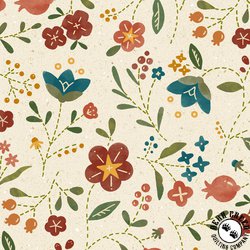 Marcus Fabrics Woolly Whims 108 Inch Wide Backing Fabric Floral Cream