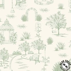 Benartex Sweet Meadow Garden Toile Cream Benartex Sweet Meadow Garden Toile Cream