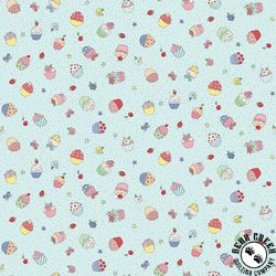 Andover Fabrics Afternoon Tea Cupcake Confetti Blue